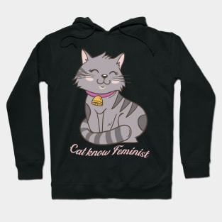 cat know feminist Hoodie